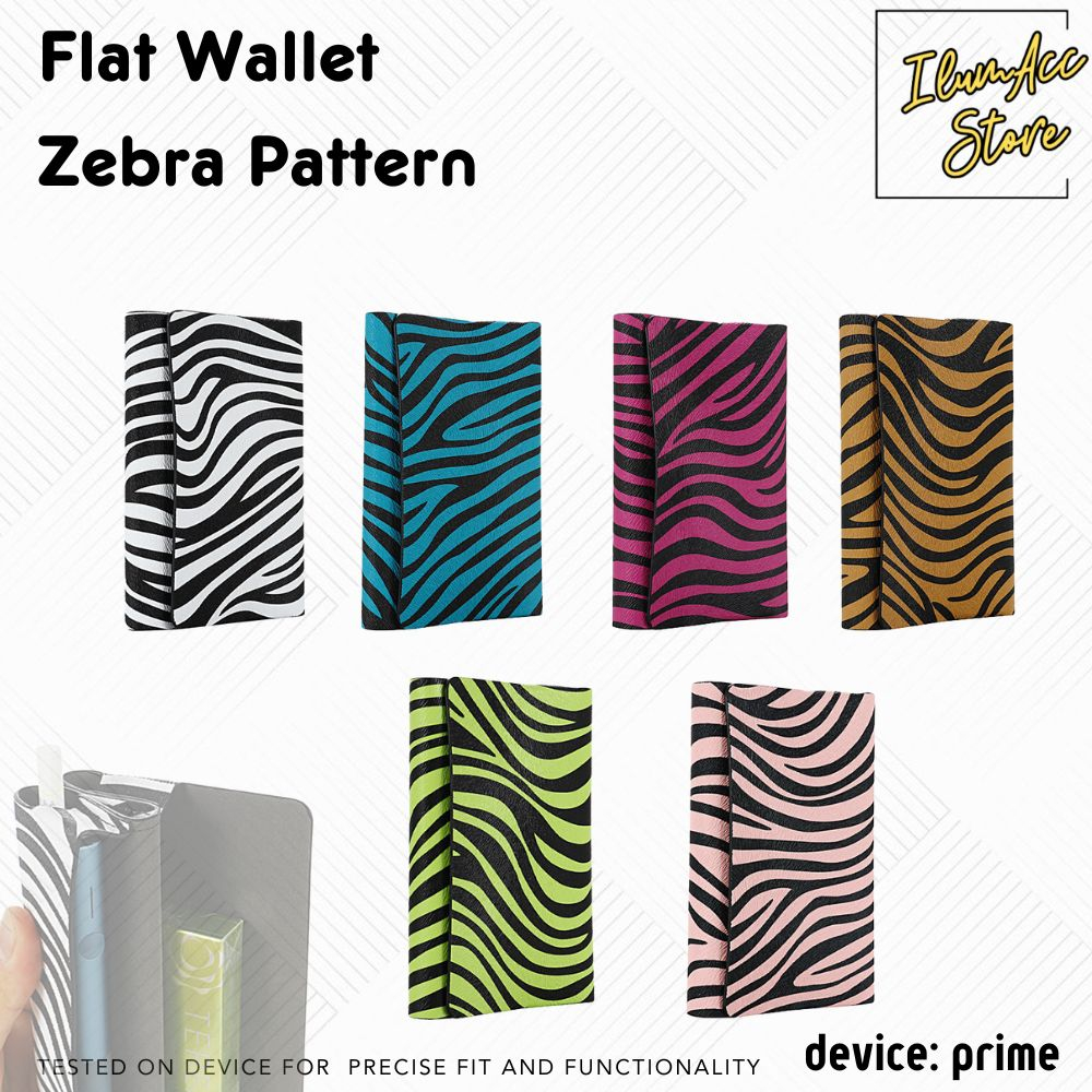 Flat Wallet Case Storage PU Leather with Animal Zebra Pattern for x~ilumaOne~x