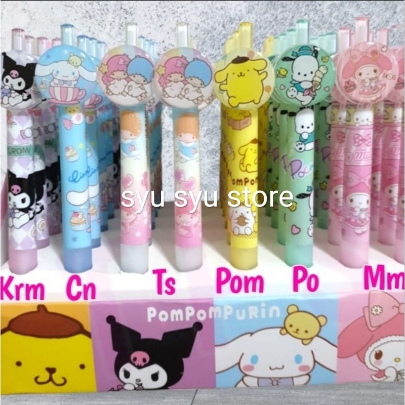 

Bolpen pen Kuromi My Melody Cinnamoroll Pochacco Pompompurin Twin Stars bulat SSY