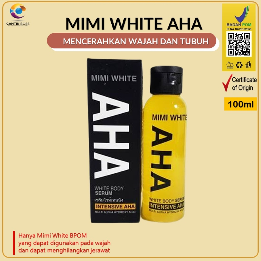 Mimi White Aha 100ml Ori Bpom Body Serum Wajah Pemutih Kulit Seluruh Badan Permanen Ampuh Tercepat