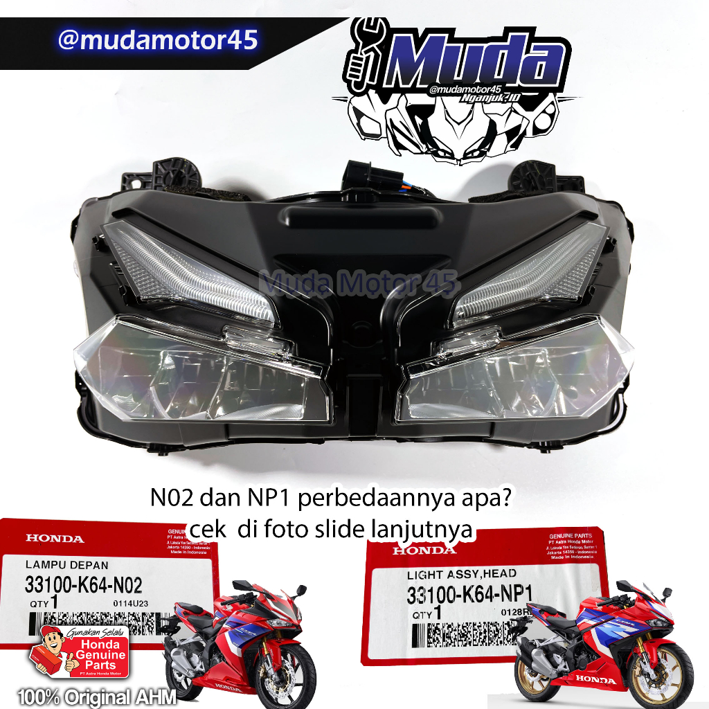 REFLEKTOR CBR250RR CBR150R K45R SET ASSY LAMPU DEPAN 33100-K64-N01 MIKA KACA HEAD LAMP CBR 150 250 B