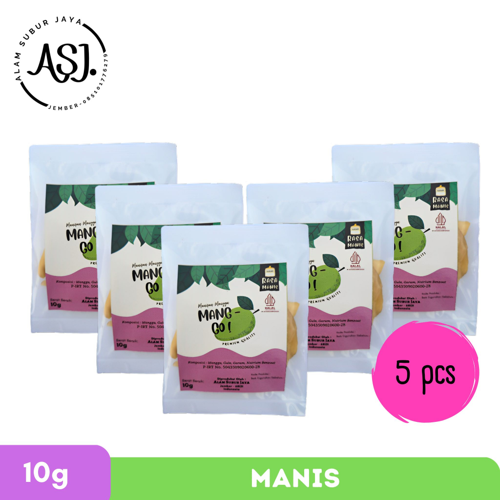 

Manisan Mangga Kering Manis 10 g (Bundle 5 pcs) Mang-Go!