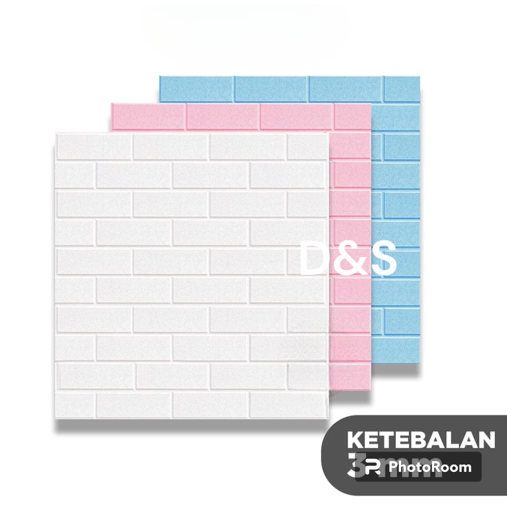 D&S-Wallpaper 3D Foam bata 77X70CM / Wallpaper foam bata warna 3mm