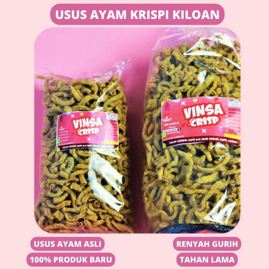 

Abon Bu Milah x Vinsa Crisp // USUS AYAM KRISPI // KILOAN