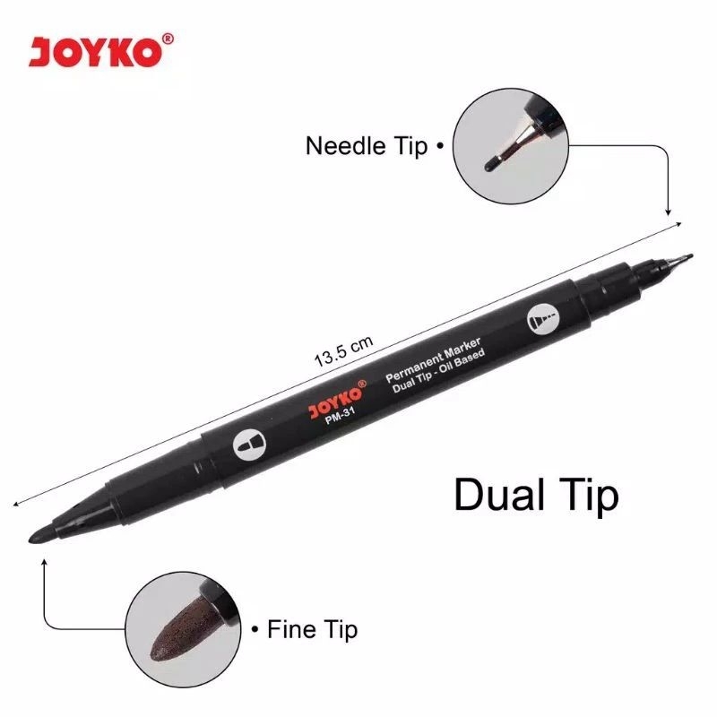 

MARKER JOYKO SPIDOL PERMANEN ANTI AIR 2 TIP UNTUK TULIS KANTONG ASI 1 PCS