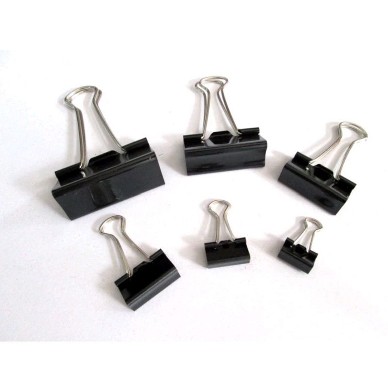 

MS Binder Clip 19 Mm Kliip Penjepit Kertas Warna Hitam Per 12 Pcs