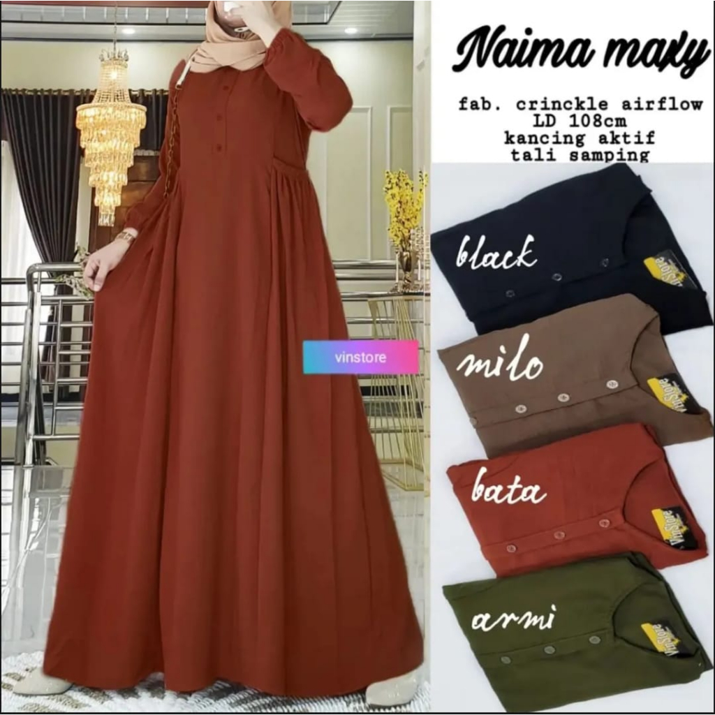 CRINKLE DRESS NAIMA / GAMIS CRINKLE  / HOMEY DRESS / CRINKLE AIRFLOW / GAMIS TERMURAH VIRAL 2024