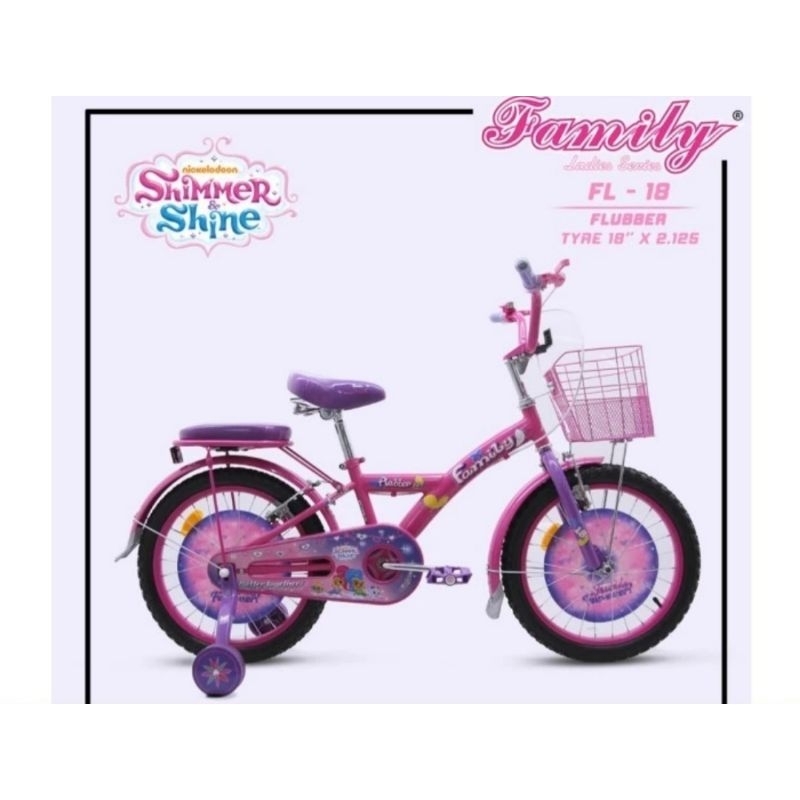 Sepeda Mini Anak Perempuan Family Flubber 18 inch Keranjang