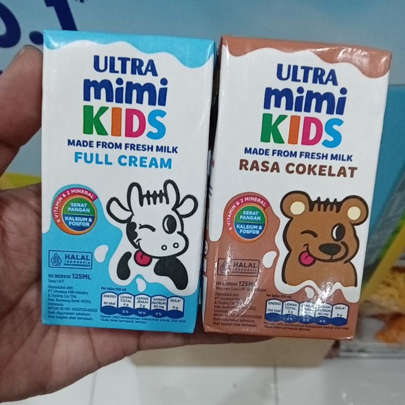 

Ultra Mimi Kids 125ml Minuman Susu UHT Coklat , Full Cream , Stroberi , Vanila