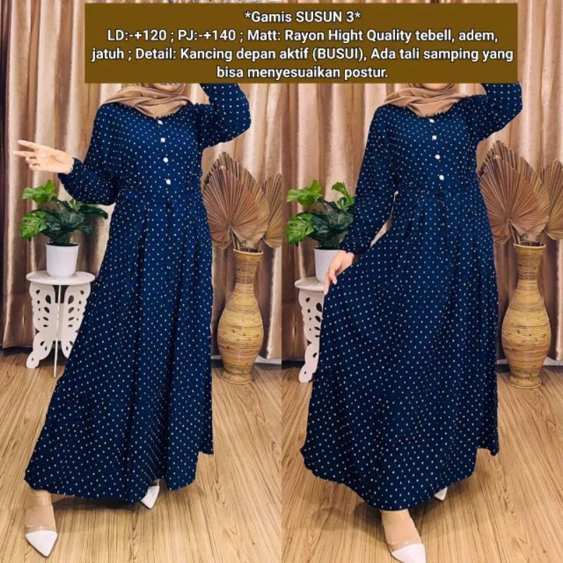 Gamis Canda 3 / Gamis Rayon Good Quality / Gamis Rayon BUSUI / Gamis Rayon Super / Gamis Rayon tali 