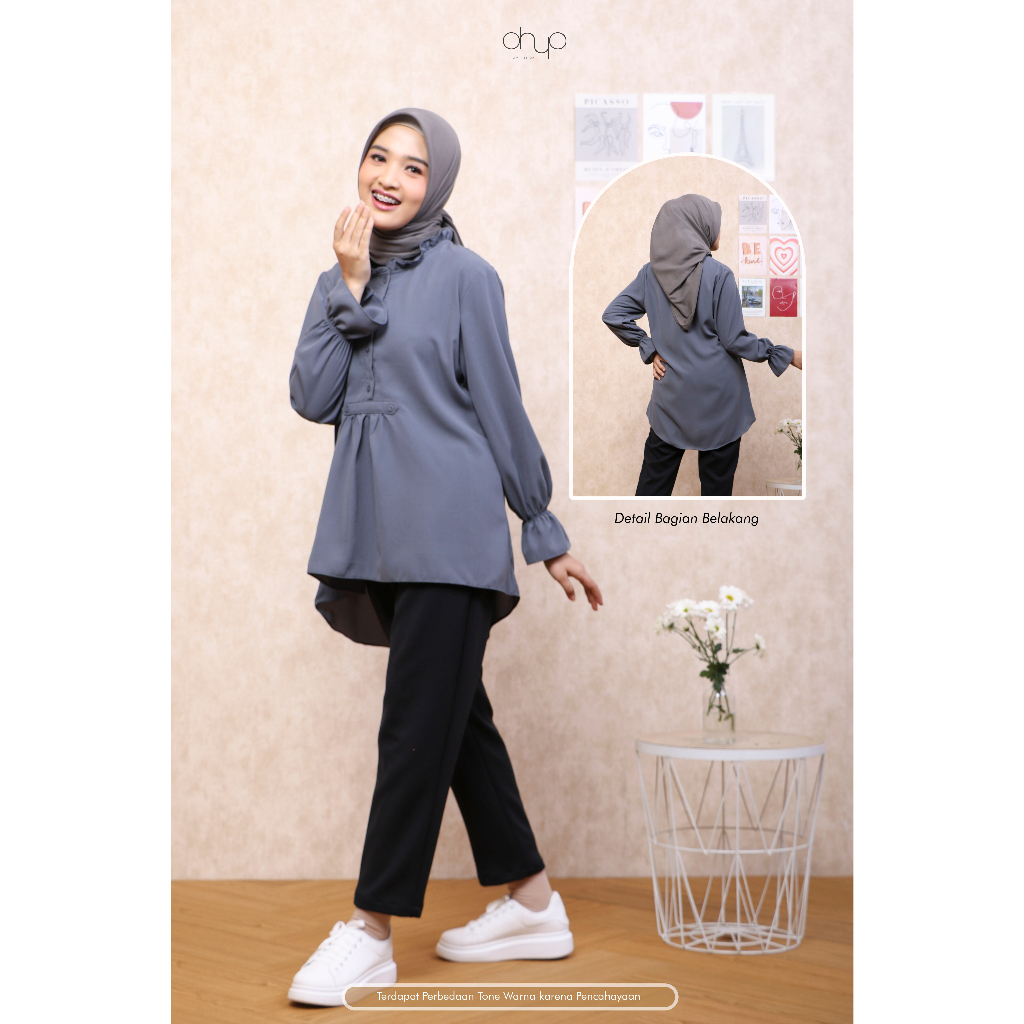 OHYA Kemeja Tunik Terompet Wanita Astrantia TOP