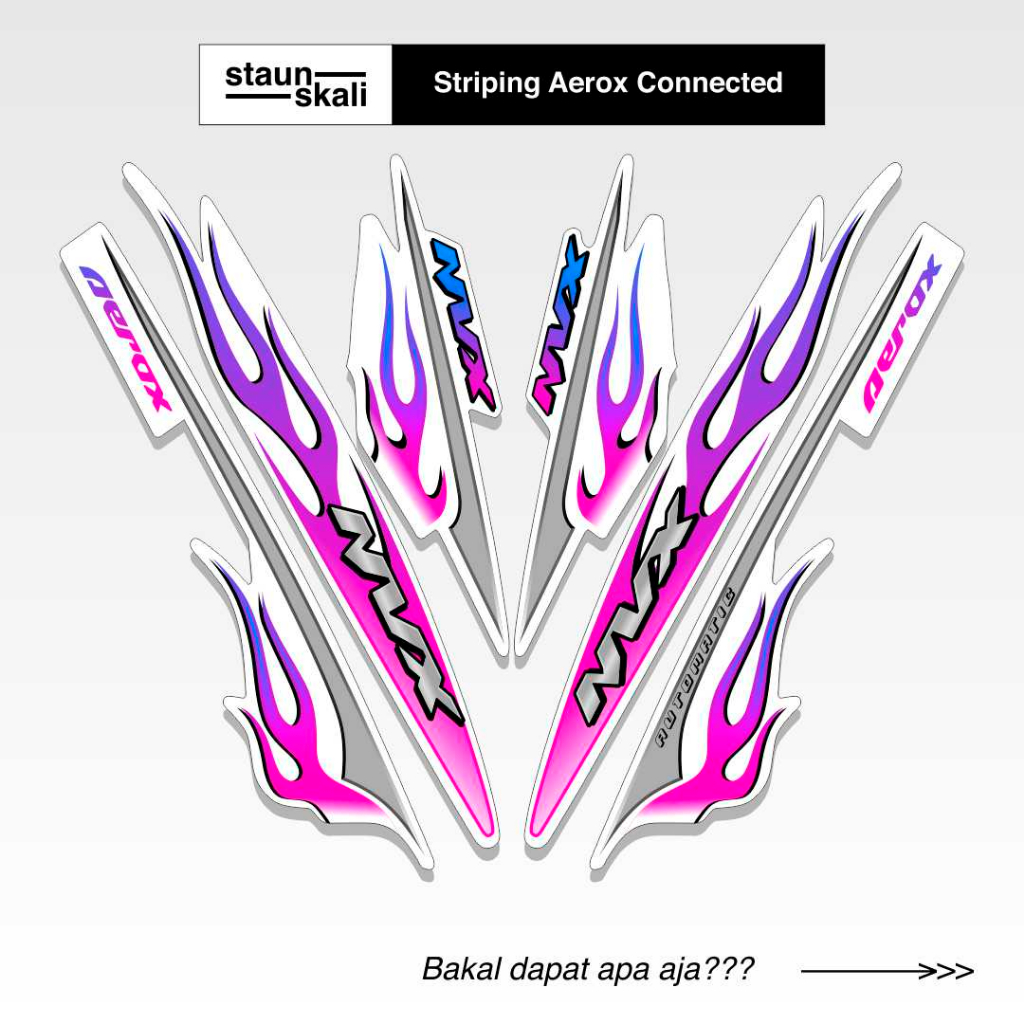 Striping Aerox New Connected 155 Variasi (46) NVX Api Medusa Hotwheel Cyber City Jepang Thailand Vie