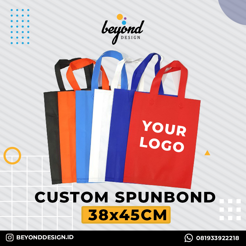 

Tas Spunbond Custom Sablon 38x45cm Souvenir Goodie Bag