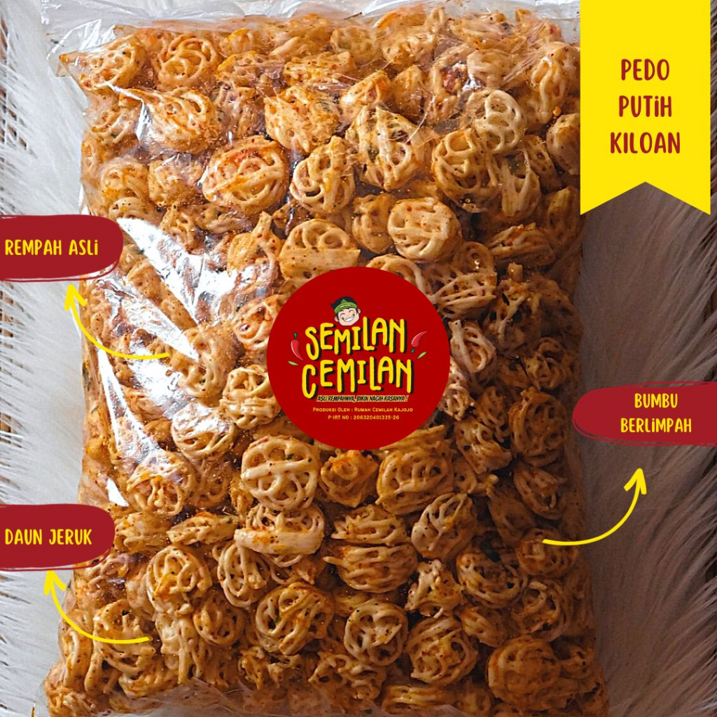 

PEDO PUTIH KILOAN / KERUPUK PEDO PUTIH DAUN JERUK / semilan cemilan