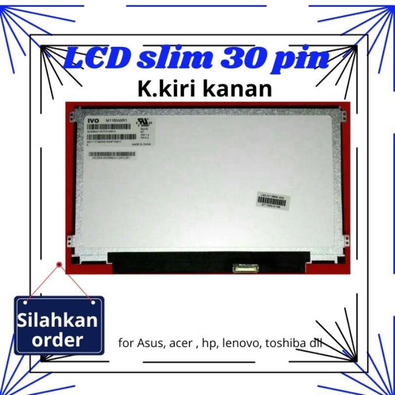 LCD Layar LAPTOP 14 IN SLIM TIPIS 30 pin BRAKET KIRI KANAN