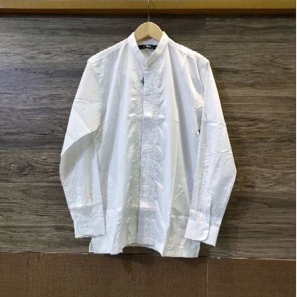 Koko Putih Polos Bordir Dewasa Lengan Panjang Lengan Pendek  Tangan Manset Loss Biasa Terbaru Dan Te