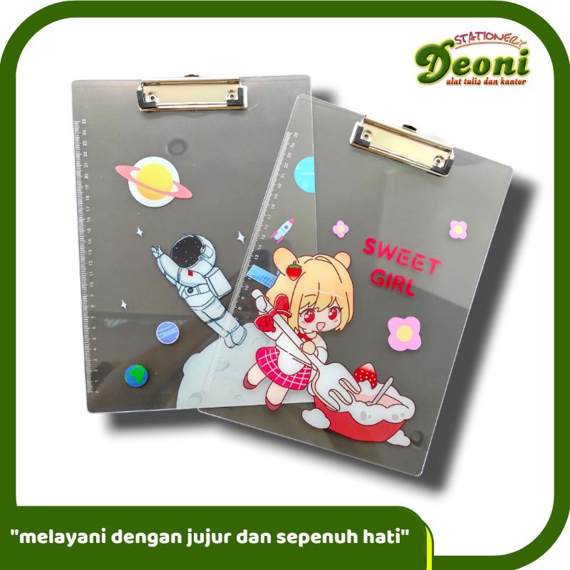 

Clipboard / Papan Jalan / Papan Alas Tulis Transparent Fancy SG075