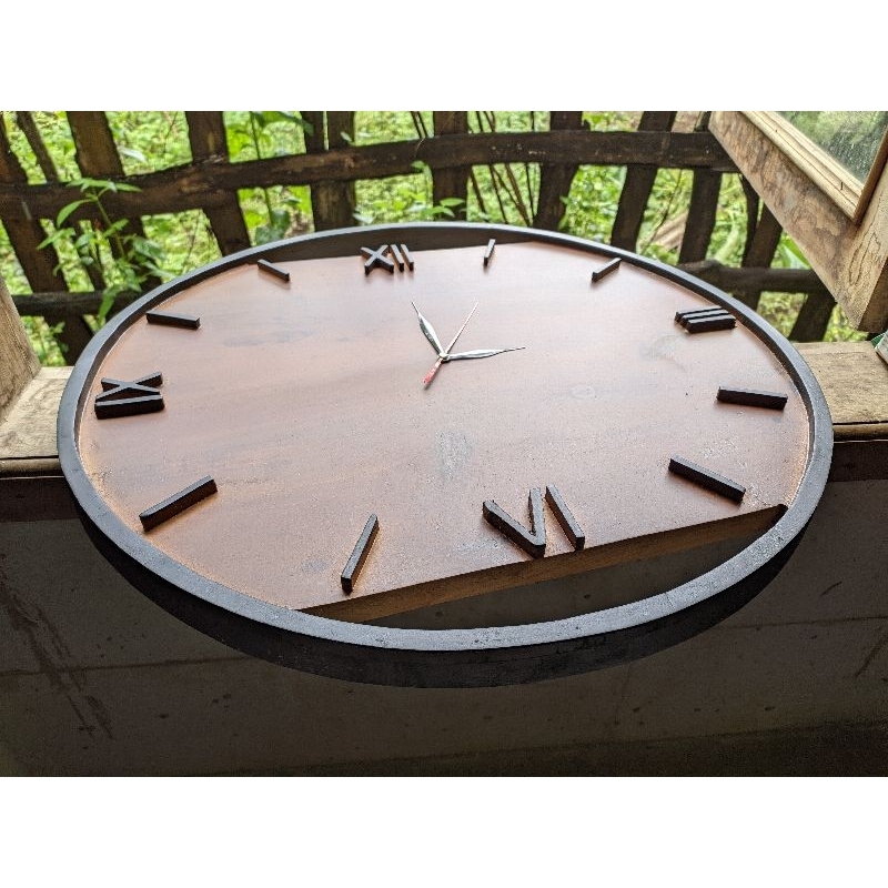 Jam Dinding Kayu Jati Romawi Ukuran 60 cm
