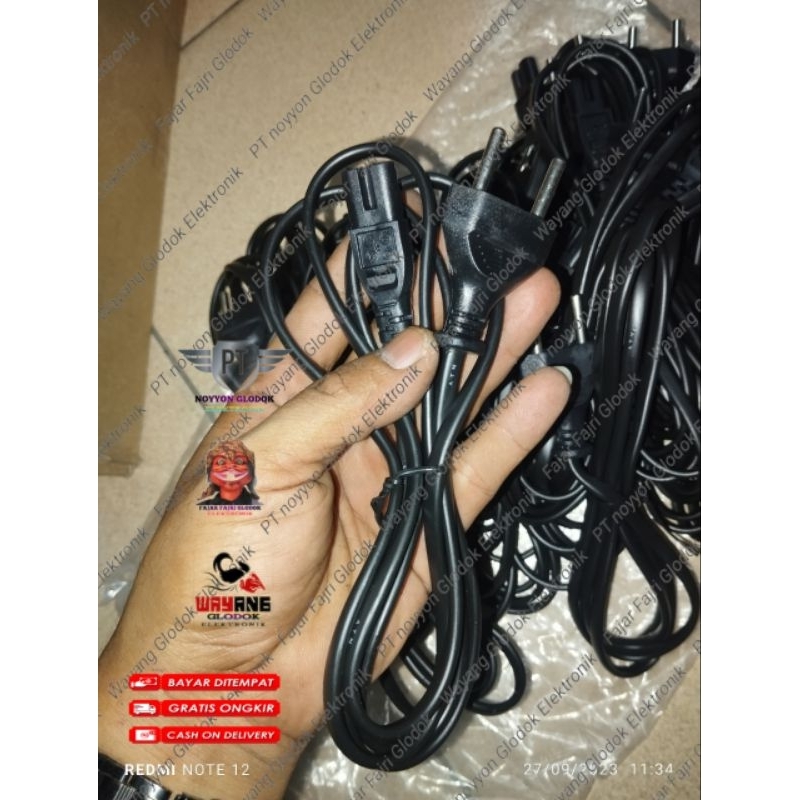 Kabel Power Cord 8 2 lobang Kabel Radio Adaptor Tape Charger DVD