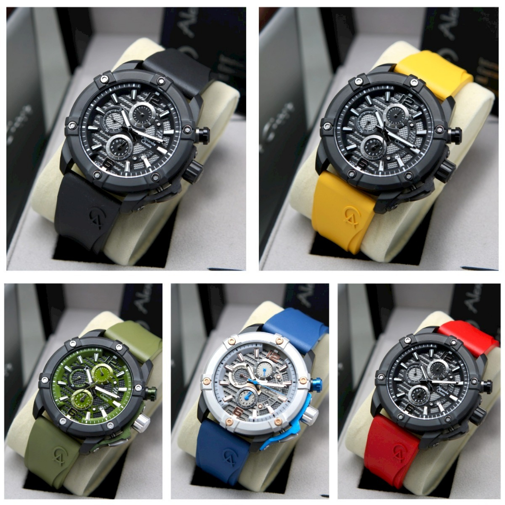 Jam Tangan Pria AC Alexandre Christie 6613 Original - Tali Karet