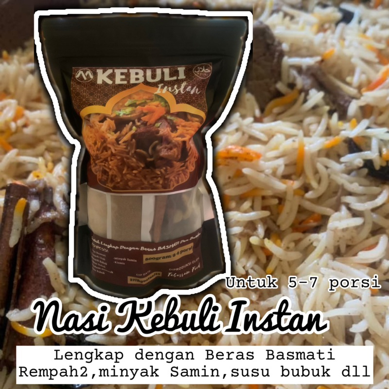 

Nasi KEBULI INSTAN lengkap dengan Beras BASMATI dan REMPAH untuk 5-7 porsi