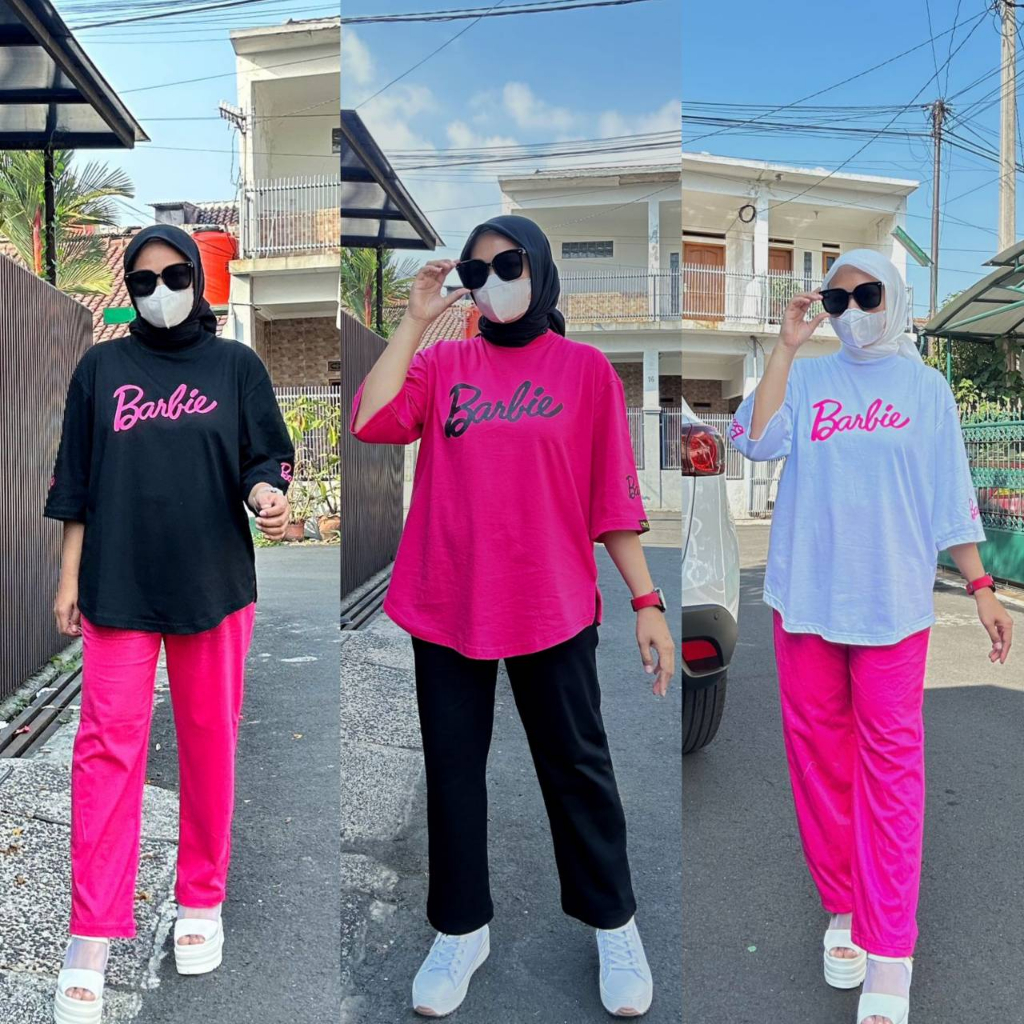 Terlaris Setelan Wanita Kaos Premium By NIO Peformance Oversize Model Sablon