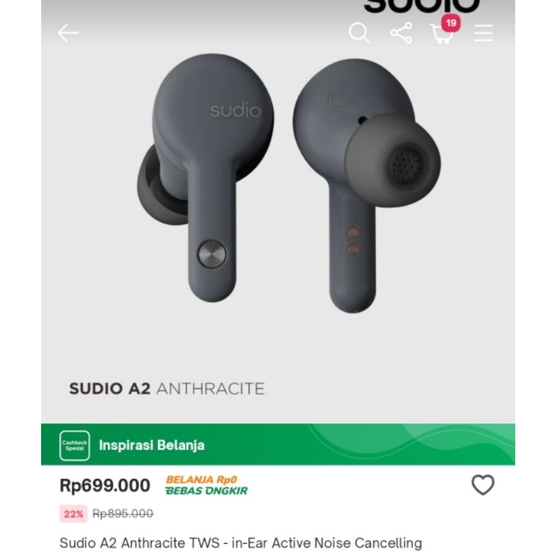 [NEW] Sudio A2 TWS Wireless Bluetooth Headset Earphone