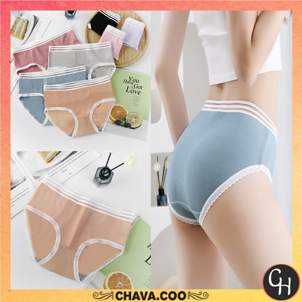 CHAVA | CD797 CD Celana dalam Bahan wanita One Piece Mulus Sutra Briefs Elastis Seamless Mid Waist