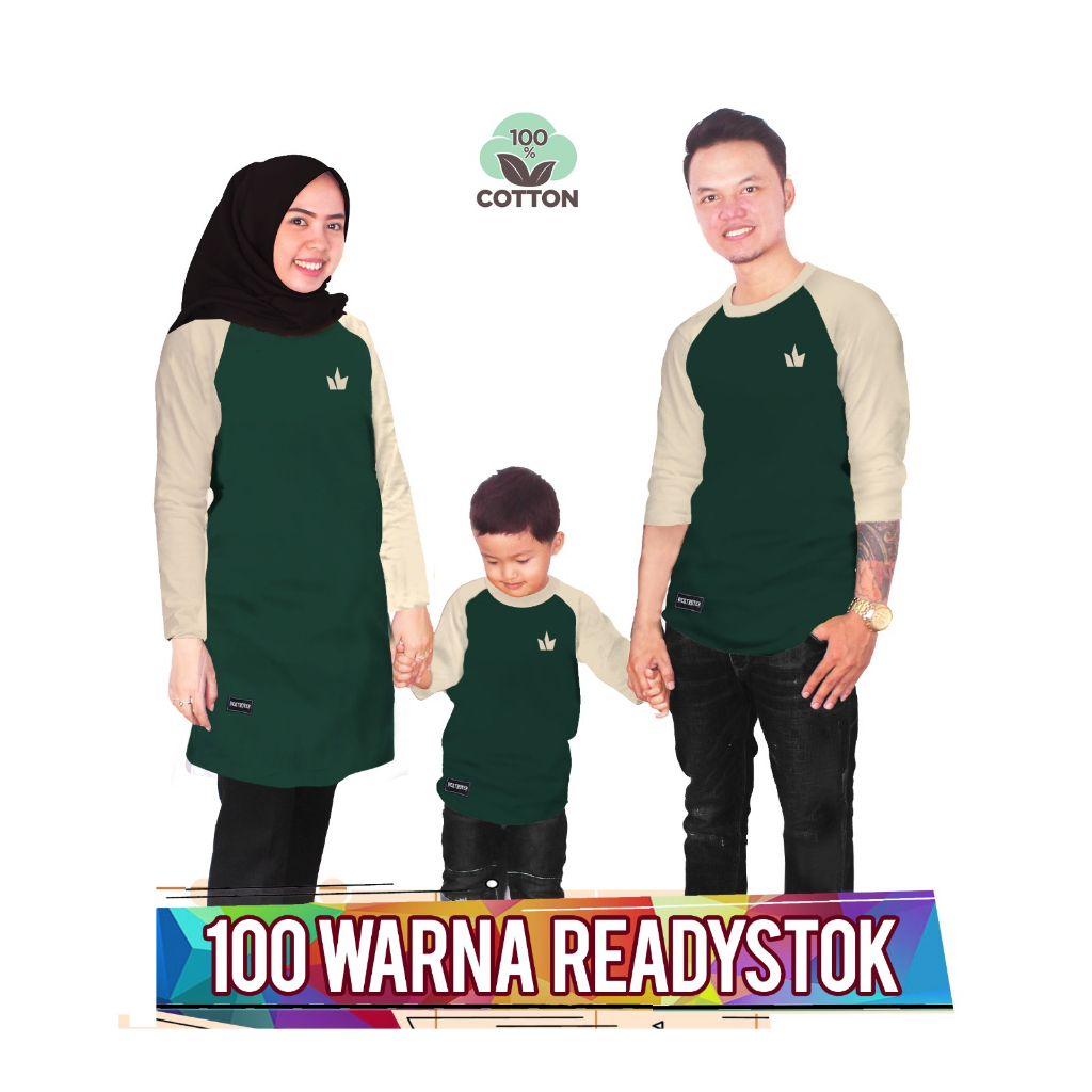 RAGLAN JOTOL CREAM Baju Kaos Keluarga couple anak laki laki perempuan ibu ayah ada ukuran jumbo