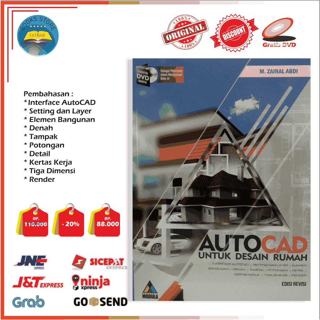 Buku AutoCAD untuk Desain Rumah Denah Tampak Potongan Detail