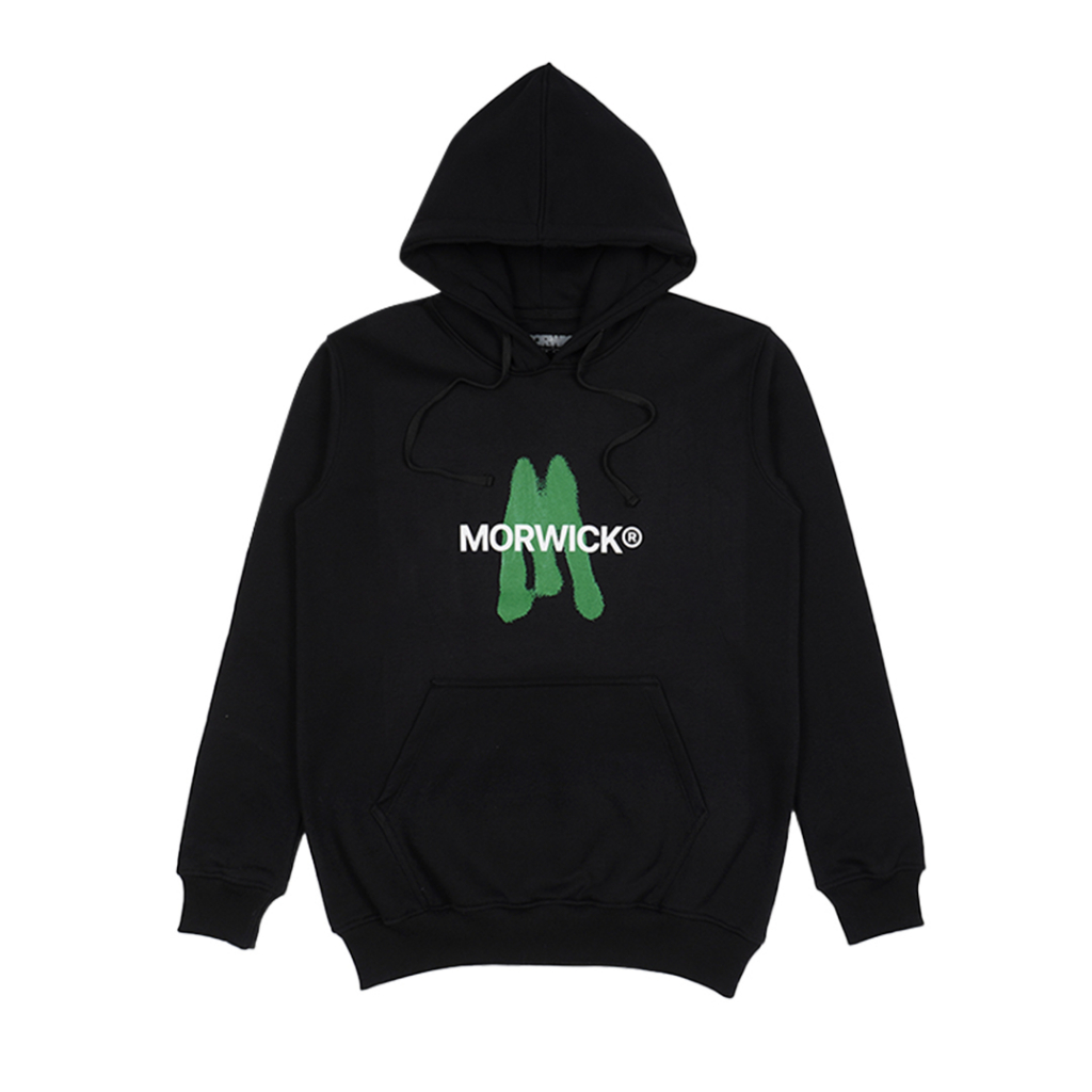 MORWICK - Hoodie Sweater Pria -  Spray - Hitam