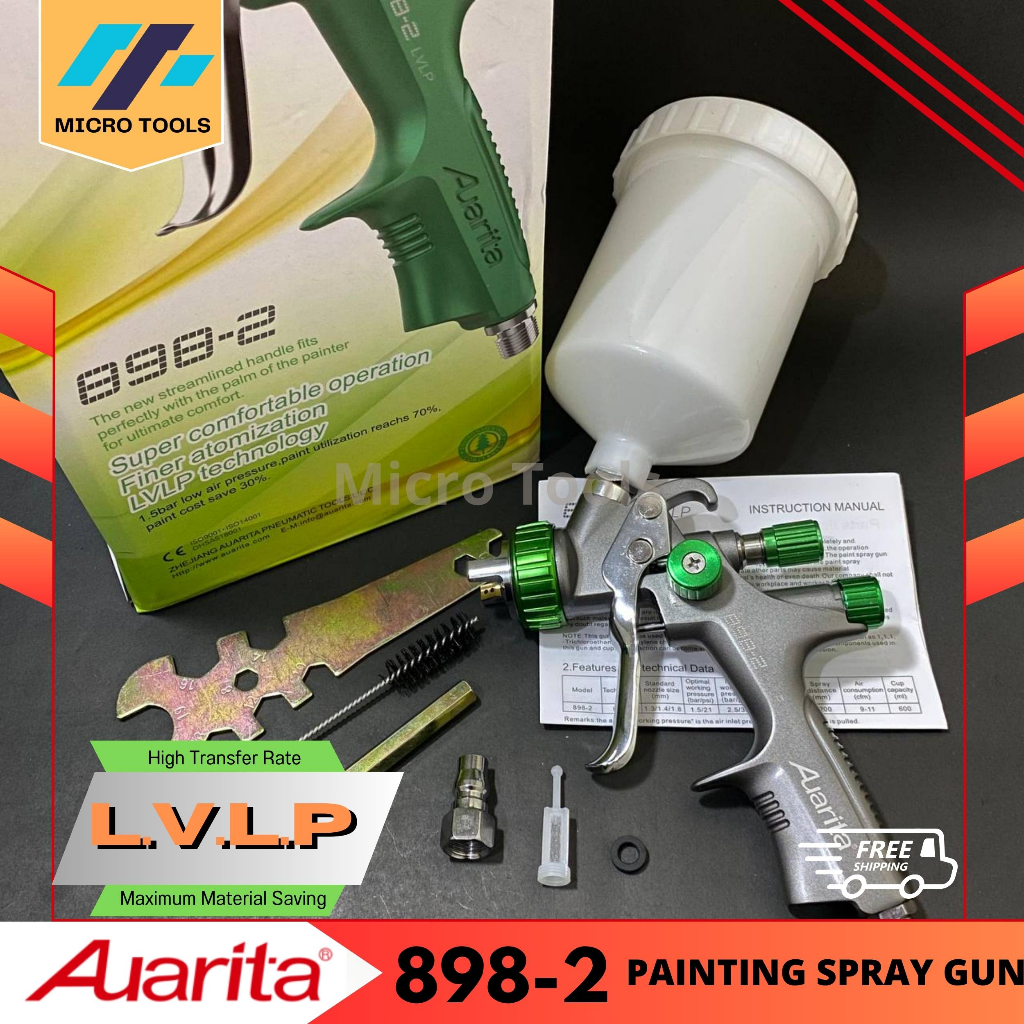 Spray Gun AUARITA 898-2 LVLP - Automotive Painting Spray Gun - GRAY