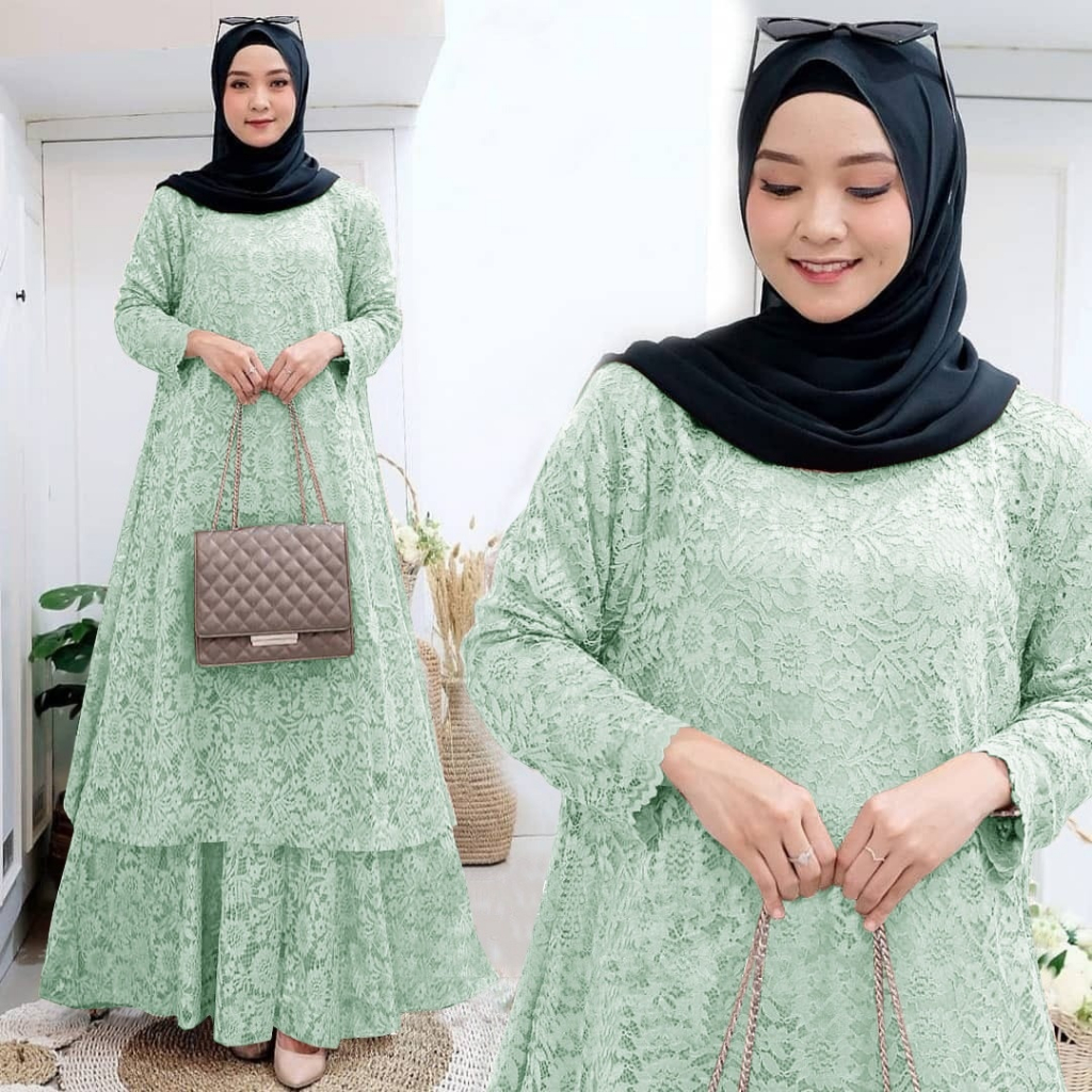 MAXI DRESS INCESS BROKAT IMPORT / FASHION WANITA MUSIM / MAXI DRESS JUMBO / MAXI DRESS KONDANGAN PAR