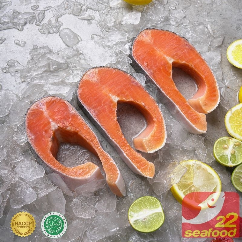 

Ikan Salmon Steak 1 kg / Salmon Atlantik / Salmon Salar / Premium Quality / Seafood 22