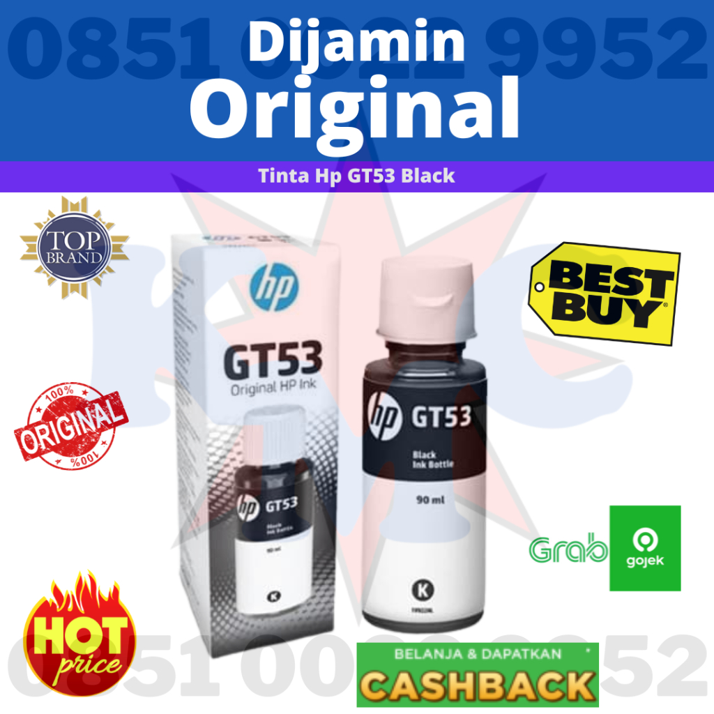 HP TINTA GT53 GT 53 BLACK ORIGINAL