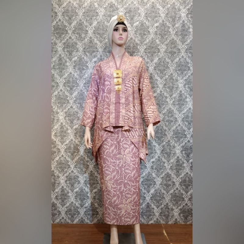 Setelan Atasan Rok Batik Dobi - Busana Set Rok Batik Kantoran - Blouse Batik Wanita + Skirt Set Jumb