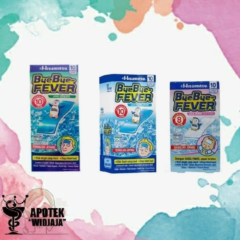 kompres byebye fever bayi baby anak kids dewasa byebye hisamitsu turun demam isi 10pcs 10 pcs lembar