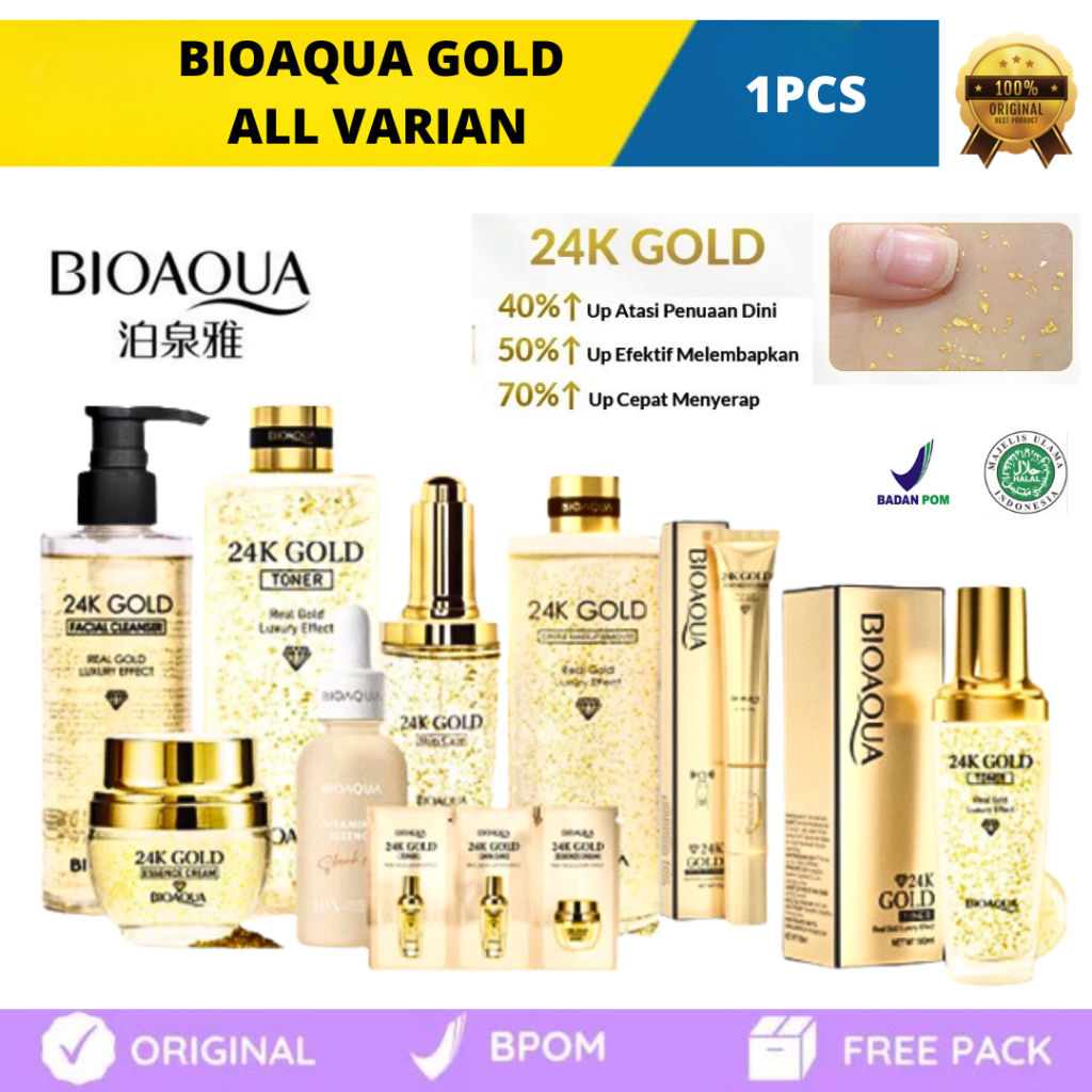 𝗤𝗨𝗘𝗘𝗡𝗖𝗢𝗦𝗠𝗘𝗧𝗜𝗖𝗦 - Bioaqua Serum Gold /Bioaqua Gold / Face Wash Bioaqua 24K Gold Series All Varian ORI