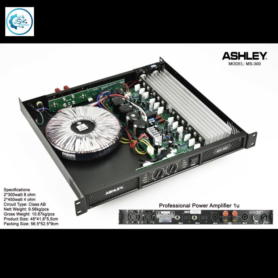 power amplifier ashley ms300 ms 300 garansi original