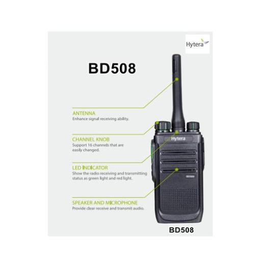 Hytera BD508 Digital Analog Business DMR Portable Two-way Radio