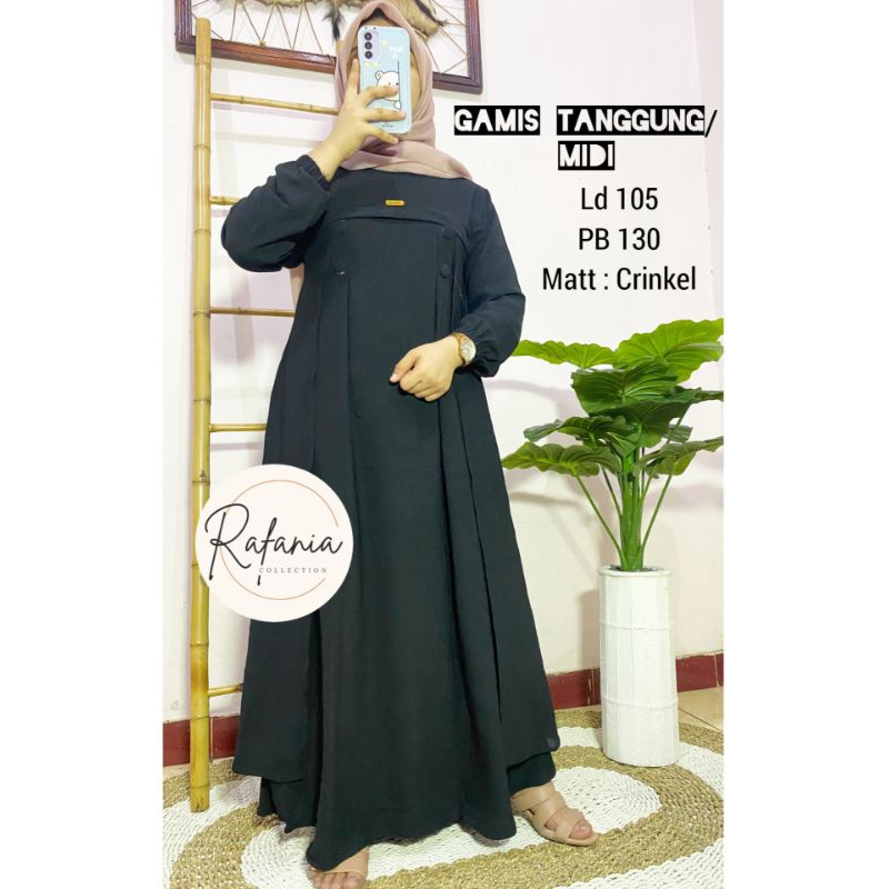 Midi/Gamis Tanggung hitam outer