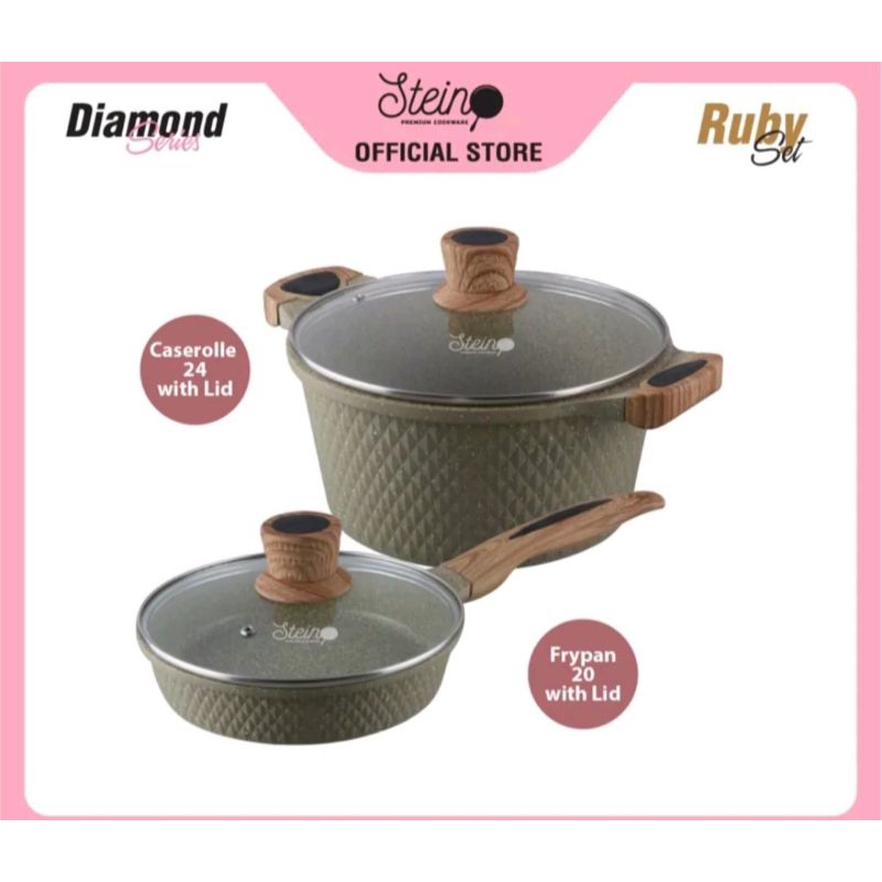 stein cookware Diamond series ruby set caserolle 24 frypan 20 Bandung