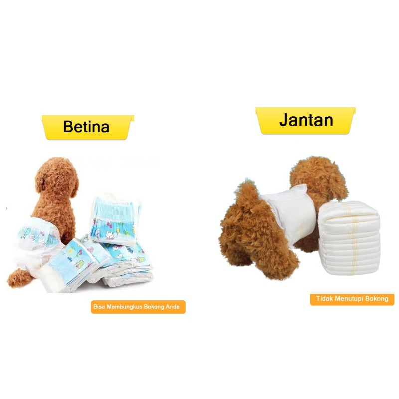 Pet Diapers Popok Pampers Anjing Kucing Pampers Kucing Anjing Jantan Betina