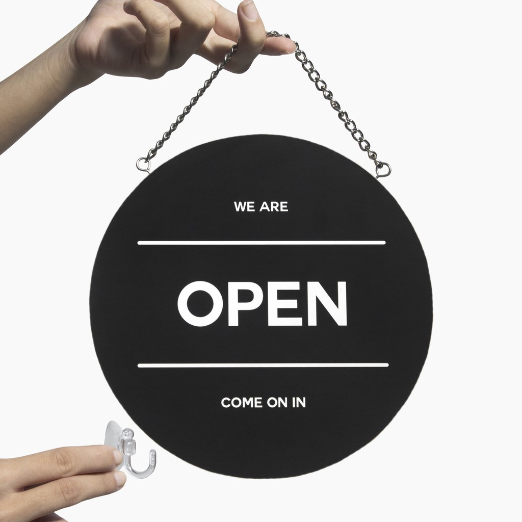 open closed sign acrylic - papan tanda open close - wall signage open closed Akrilik Custom Signage