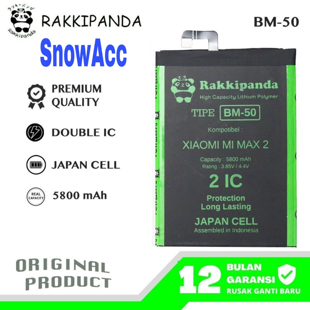Rakkipanda Baterai Xiaomi Mi Max 2 BM50 Garansi Resmi