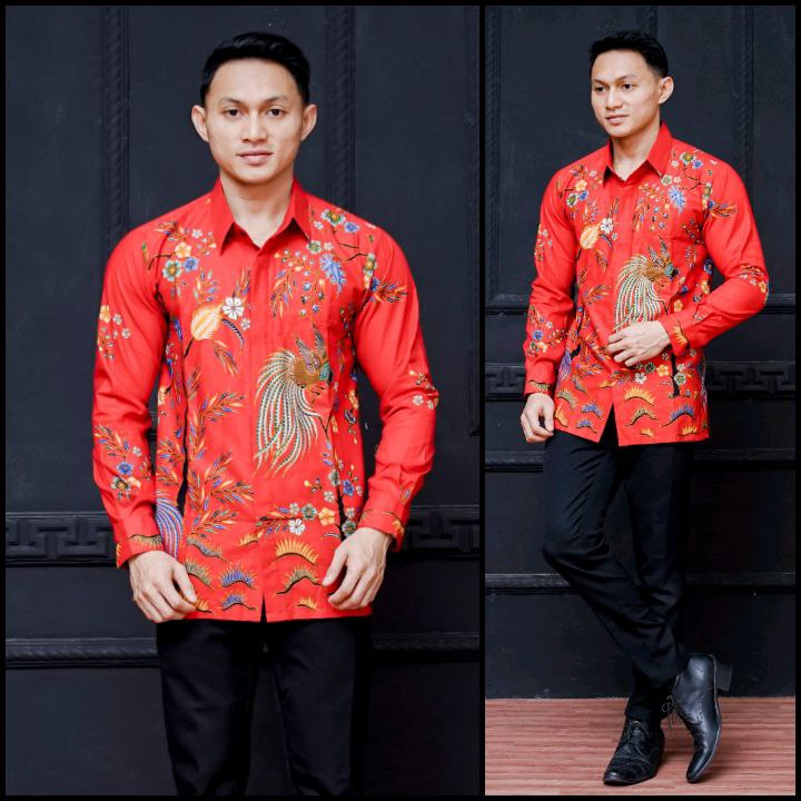 KEMEJA BATIK UNGGUL JAYA ATASAN PRIA LENGAN PANJANG ELEGAN