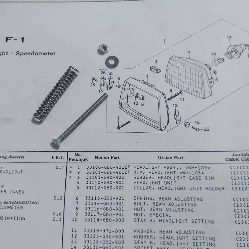 Baut Stelan Reflektor Honda C70 C700 C800 Supercup