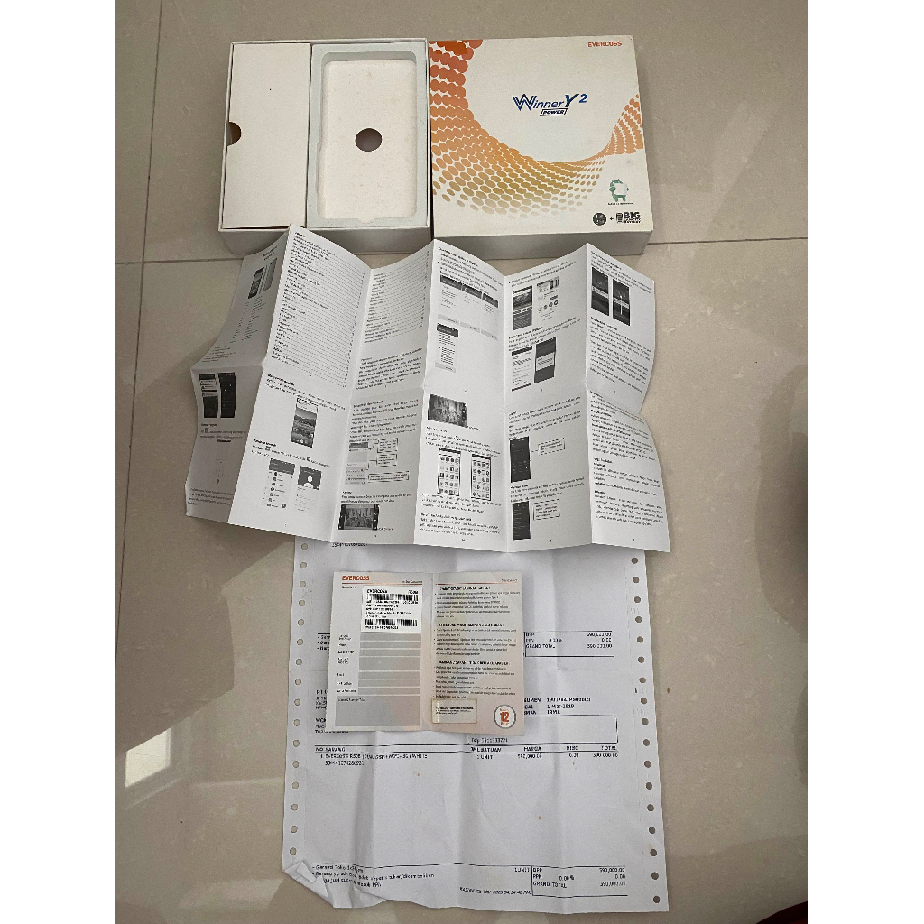 BOX KOTAK LENGKAP HP BEKAS EVERCROSS LENGKAP NOTA MANUAL BOOK WINNER Y2 POWER