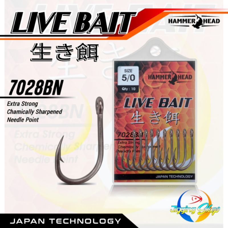 Mata kail pancing hammer head live bait 7028BN