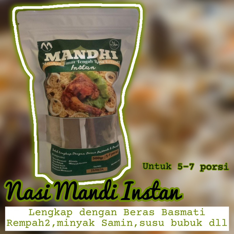 

Nasi MANDHI INSTAN LENGKAP DENGAN BERAS BASMATI DAN RENPAH Untuk 5-7 porsi