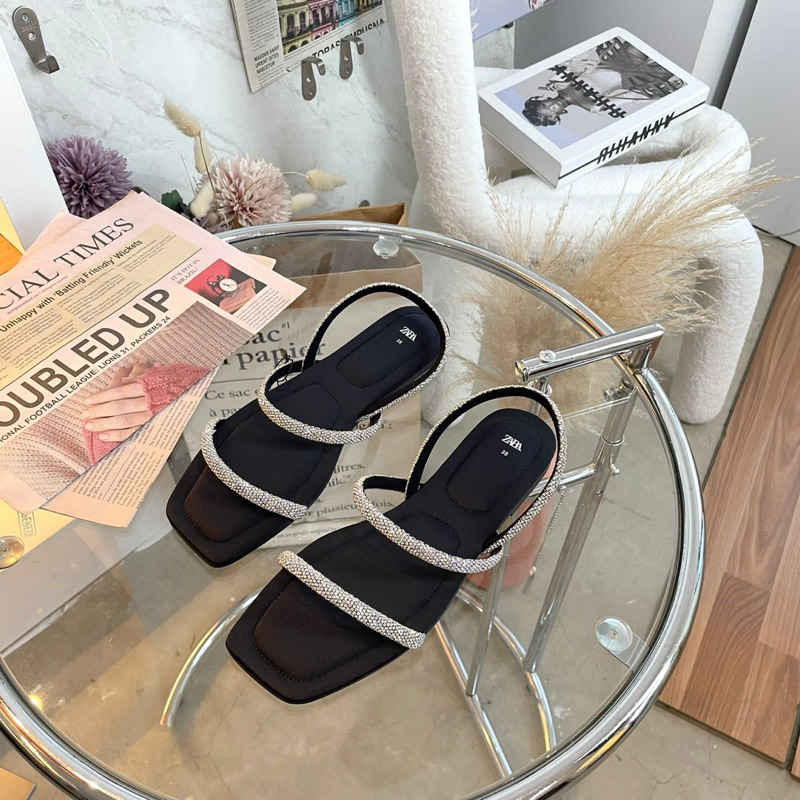 Strappy blink sandals by Zara slingback import high quality fashion shoes sandal wanita kantor kerja
